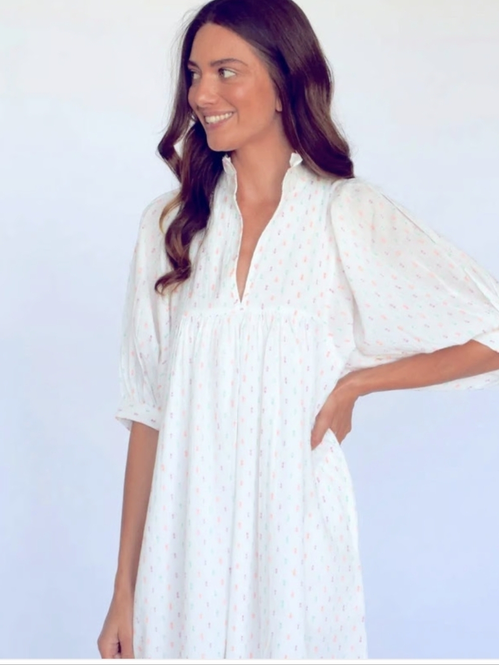 Never A Walflower Dress Tag  Pink Confetti High Neck Dress